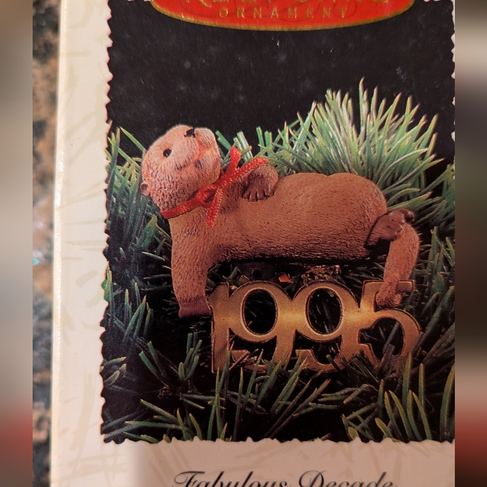 Hallmark Brown Otter Ornament with Red Bow